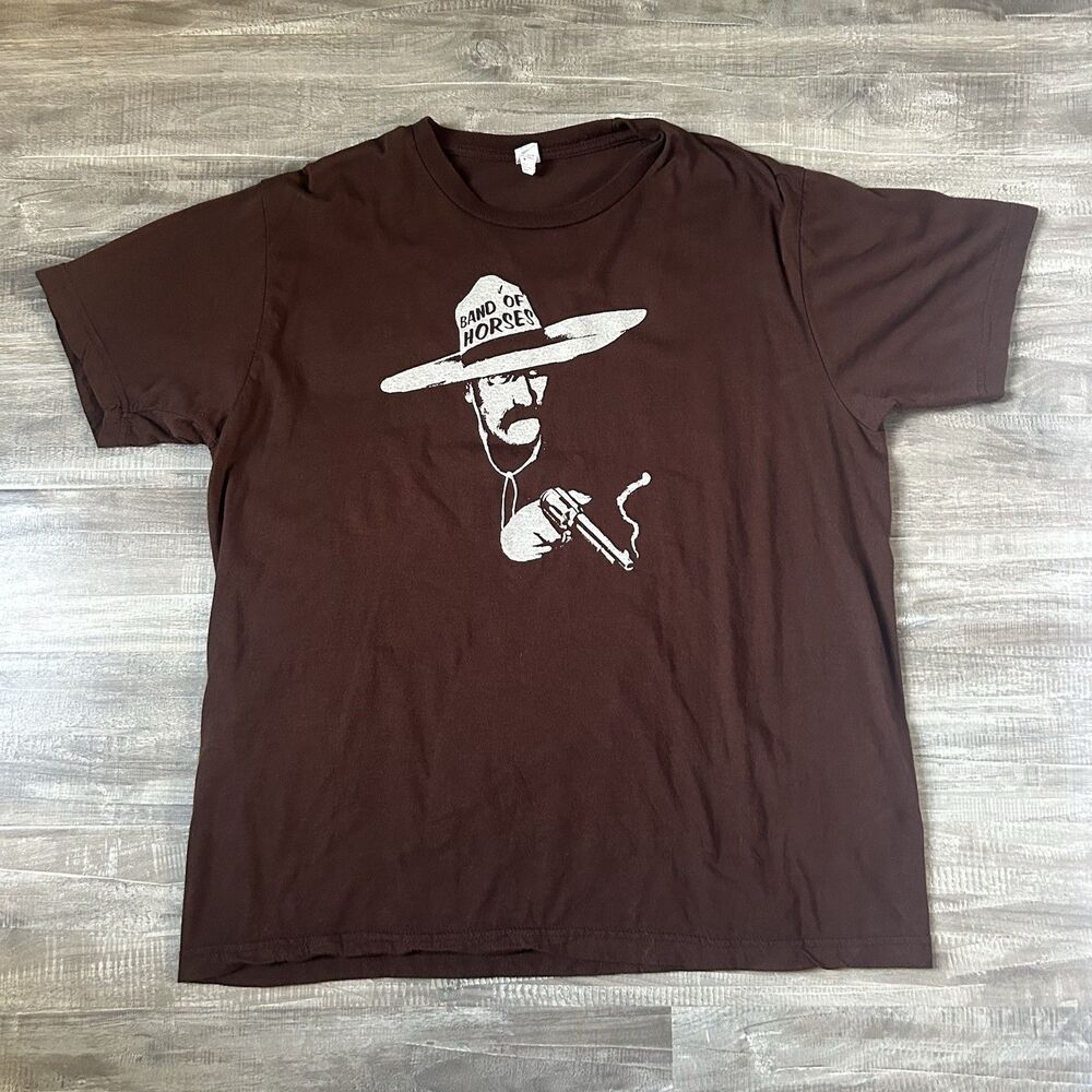Band of Horses Cowboy Tour T-Shirt Brown Size M Western Indie 2010s